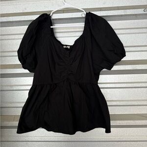 Hayden Elegant Black Ruched Blouse